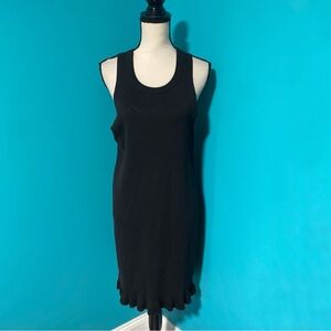 Oliver Bonas 10 Black Sleeveless Knit Ruffle Hem Sweater Dress